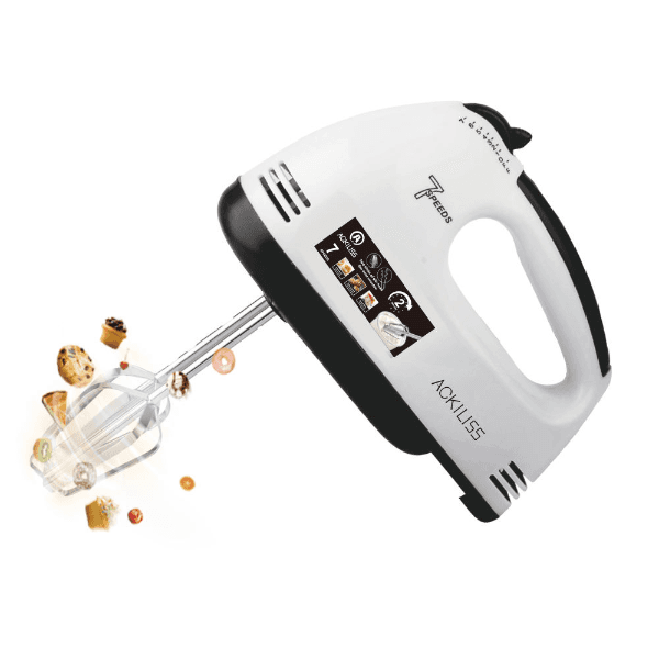 Mini Batedeira Elétrica Ackiliss Acl-6633 Sem Bowl / 270W / 7 Velocidades / 220-240V ~ 50/60Hz - Branco/Preto