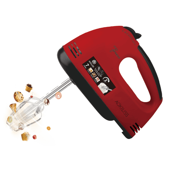 Mini Batedeira Elétrica Ackiliss Acl-6633R Sem Bowl / 270W / 7 Velocidades / 220-240V ~ 50/60Hz - Vermelho/Preto