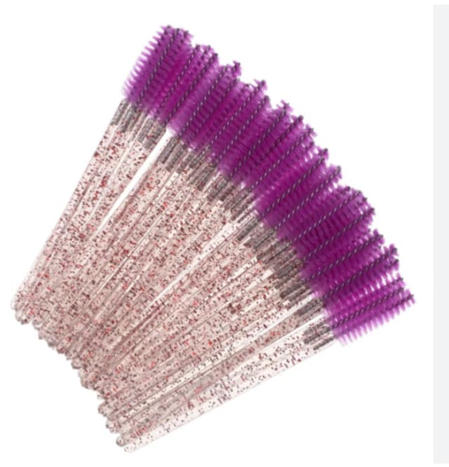 Mini Escova Descartável Importacion China Lila Glitter
