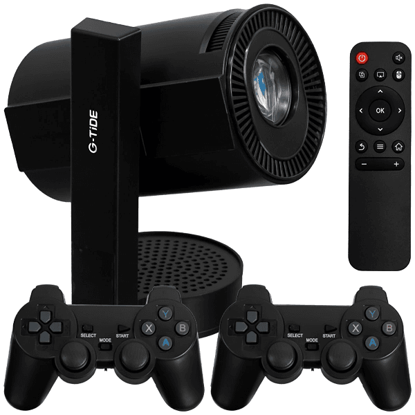 Mini Projetor G-Tide Pj10 / 130 Ansi Lumens / HD / Wi-Fi / Bluetooth / Com 2 Controles / Bivolt - Preto