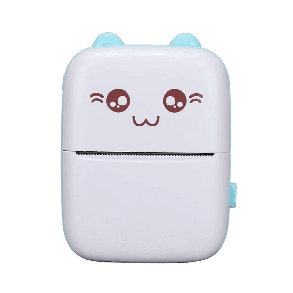 Mini Impressora Portátil Instantânea com Bluetooth Branco/Azul Claro
