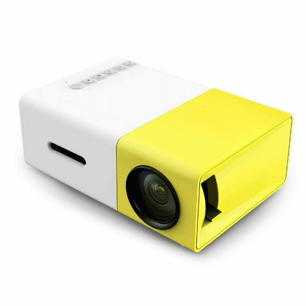 Mini Projetor LED Portátil Tgt LCD 10-18W Wifi HD com Controle Remoto Amarelo/Branco