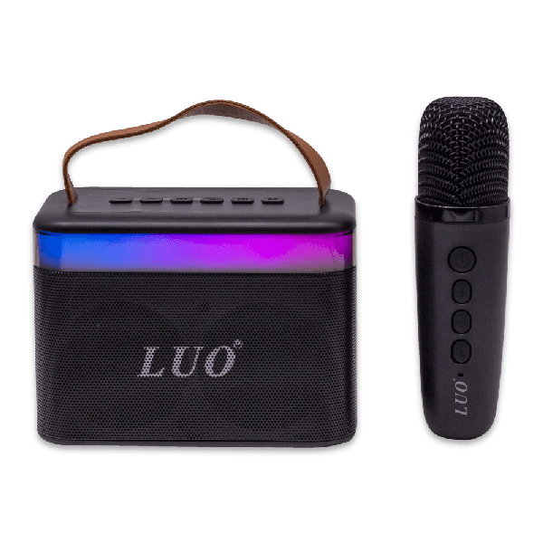 Caixa de Som Portátil Luo Lu-3170 com Microfone Bluetooth Aux USB Tf Recarregável Preto