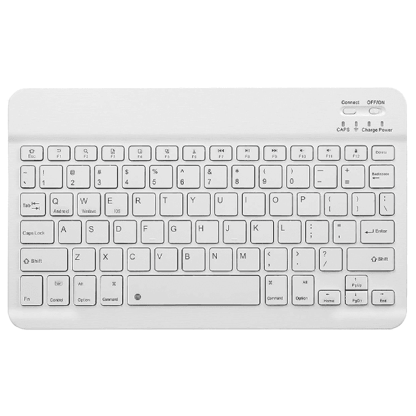 Mini Teclado Magnético Sem Fio 4LIFE Wireless Keyboard Bluetooth Branco