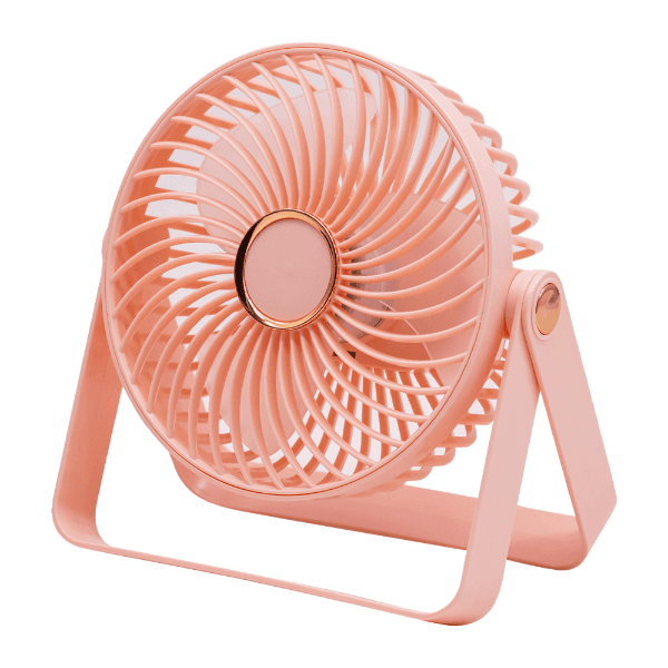 Mini Ventilador de Mesa Geral H1 360º Ajustável Recarregável Rosa