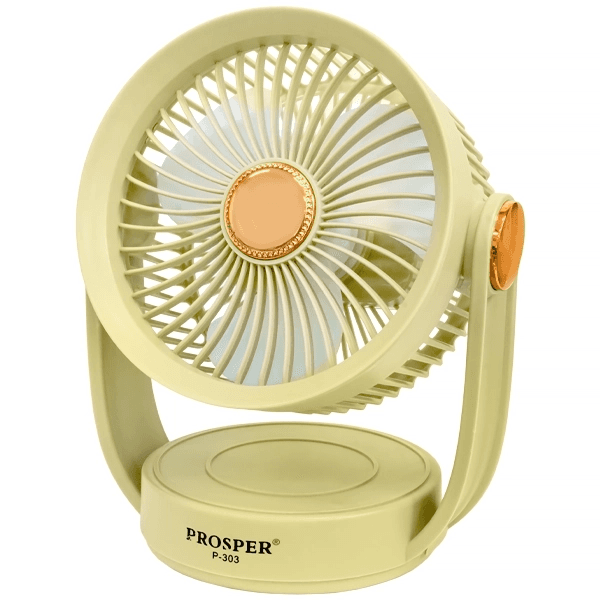 Mini Ventilador de Mesa Prosper P-303 5 Velocidades 360° Recarregável Bege
