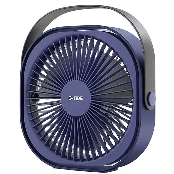 Mini Ventilador G-Tide Fd01 3 Pás 4400Mah Recarregável Azul