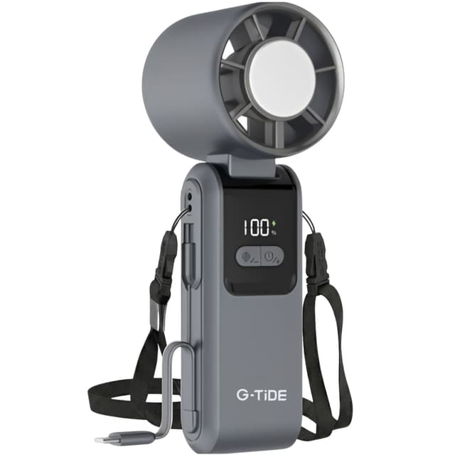 Mini Ventilador Portátil G-Tide Fh02 4.400mAh Cinza