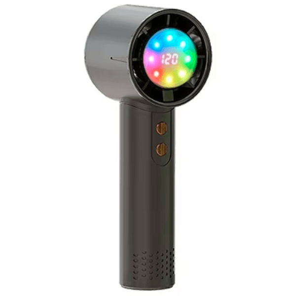Mini Ventilador Portátil Hengda YQ10531 Com LED / 5W / 120 Niveis / Recarregavel - Preto