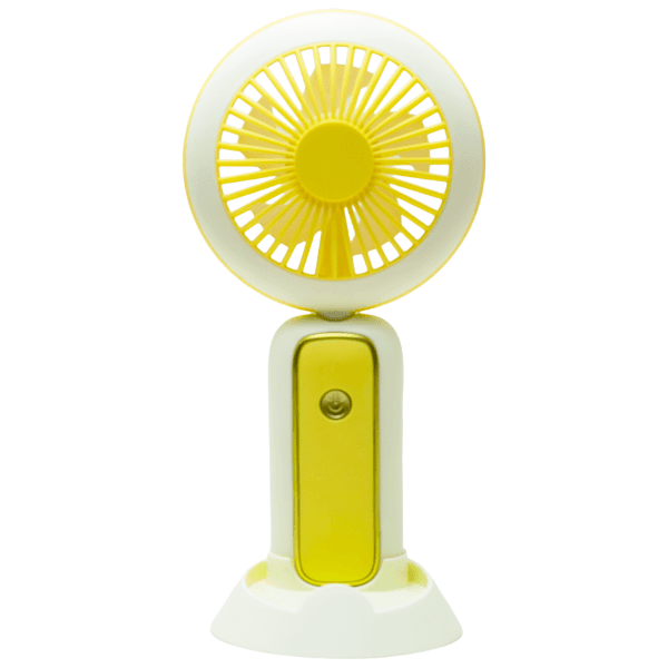 Mini Ventilador Portátil Hengda YQ10534 / 3 Velocidades / Recarregavel - Amarelo