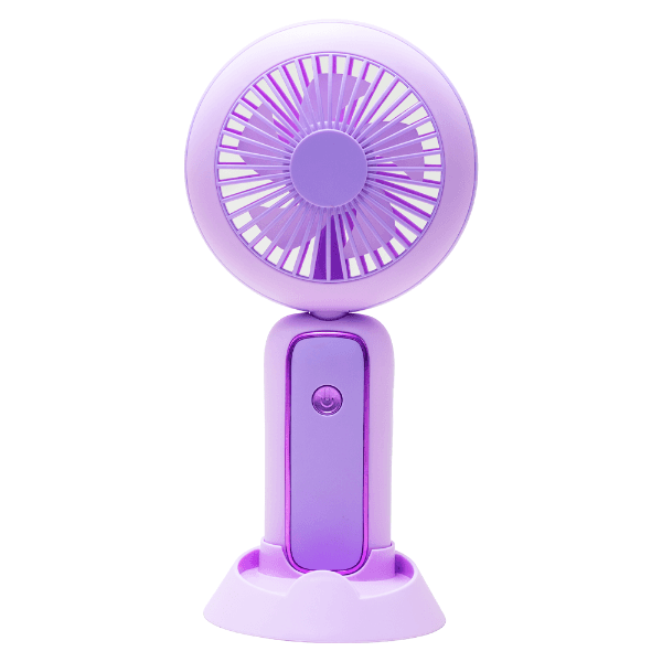 Mini Ventilador Portátil Hengda Yq10534 3 Velocidades Recarregável Roxo