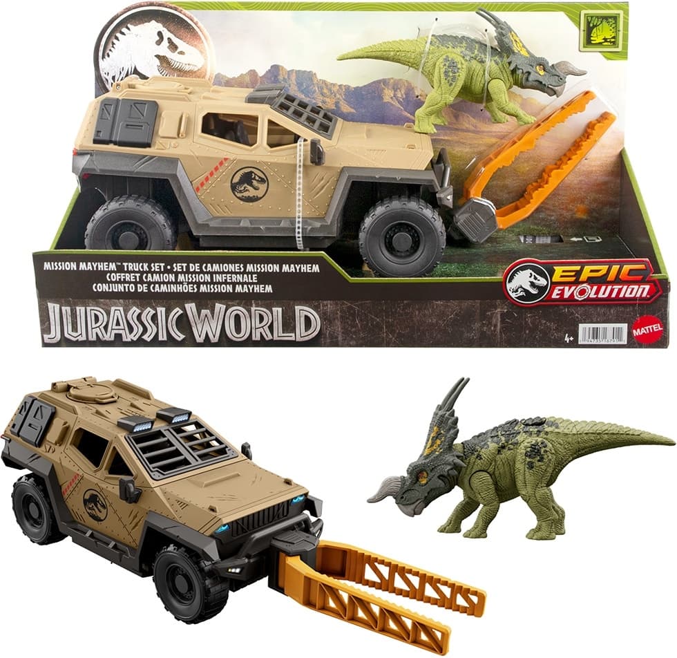 Brinquedo de Controle Remoto Mission Mayhem Truck Set Jurassic World Hrx52 Mattel