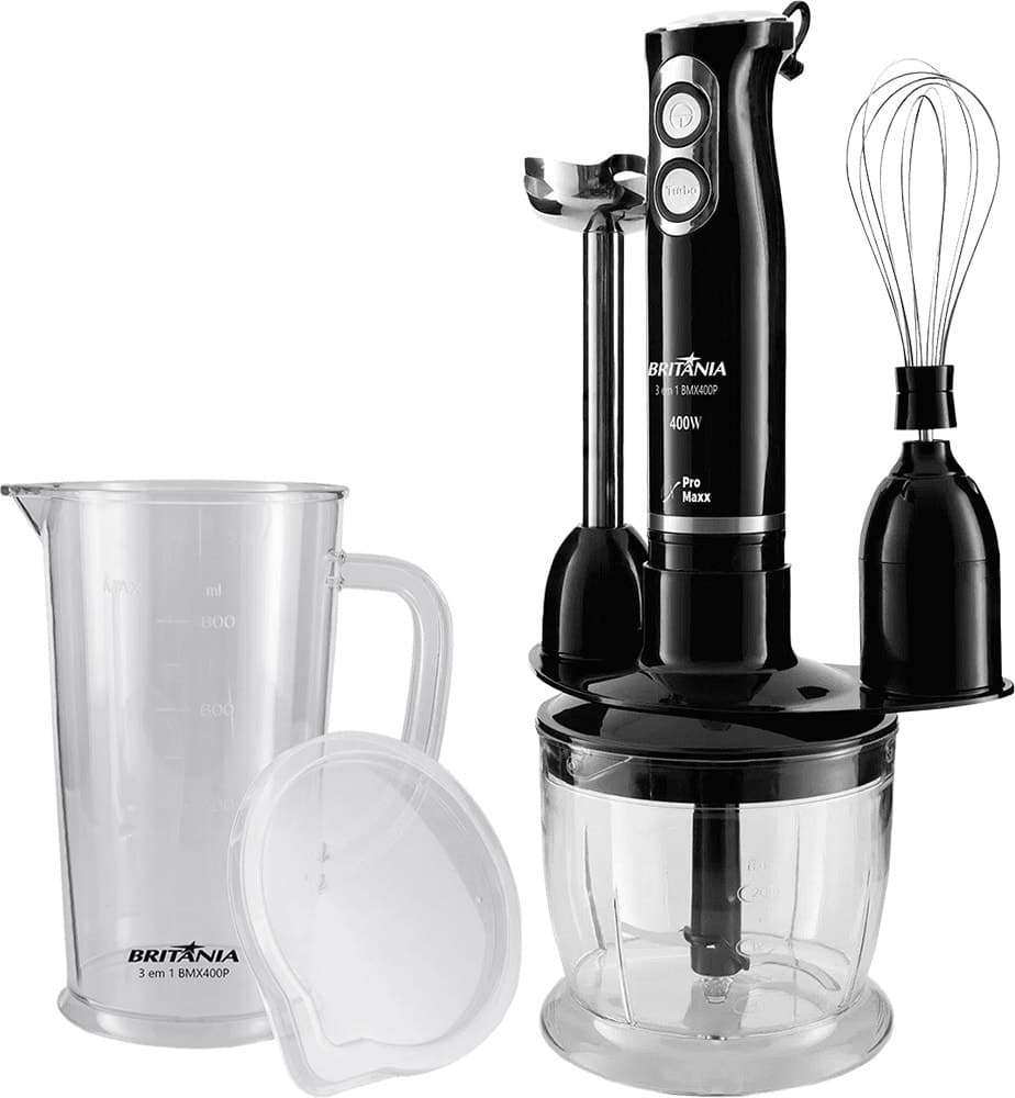 Mixer Britania BMX400P 3 Em 1 1.05L/1V/500W 220V Preto