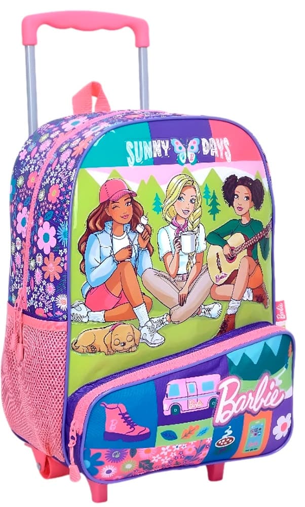 Mochila com Rodas Escolar Barbie Sunny Days - 71628 (Azul)
