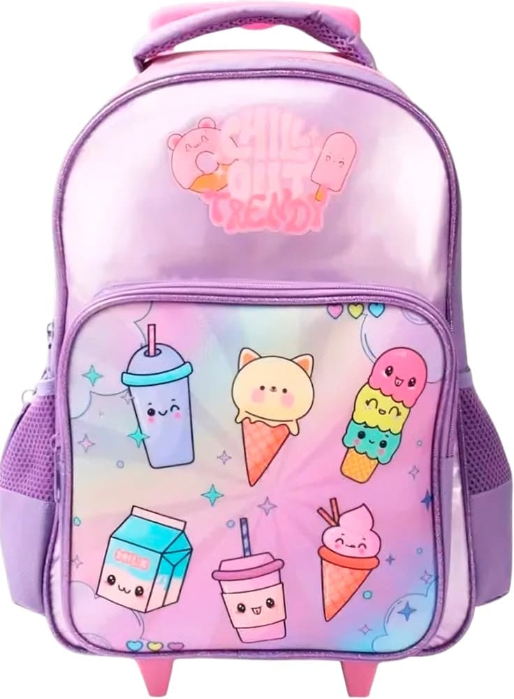 Mochila com Rodas Trendy 28773 - Rosa/Roxo