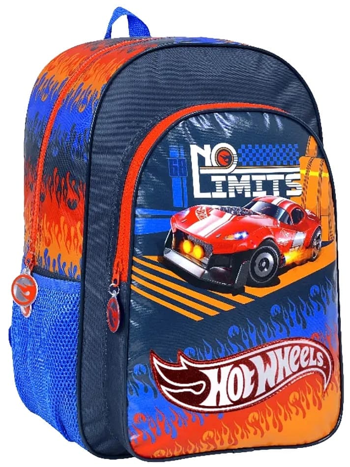 Mochila Escolar Hot Wheels No Limit 75145 (Azul)