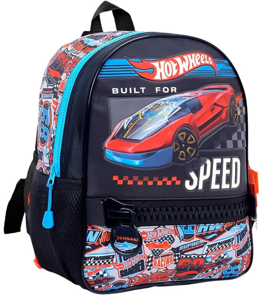 Mochila Escolar HotWheels No Limits - 75152 (Vermelho)