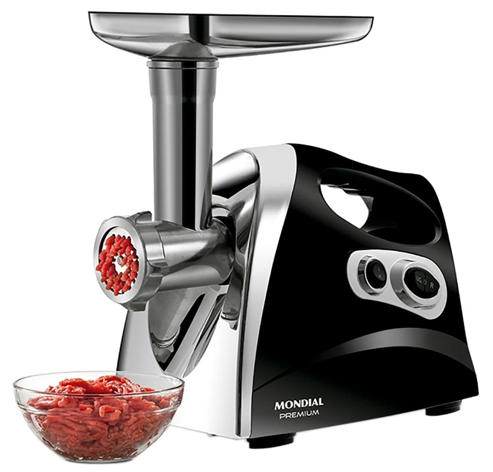 Moedor de Carne Elétrico Mondial Mc-03 Premium Preto/Inox 220V