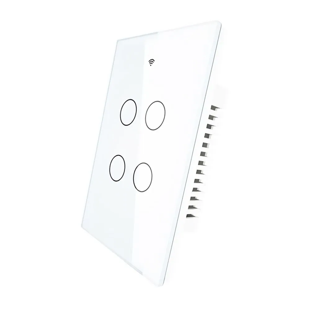 Interruptor Smart Touch Moes Ws-Us4-Rfw-N Wifi/RF/Alexa Branco