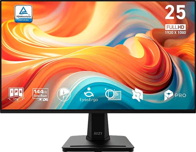 Monitor MSI Pro MP251 E14L 24.5" Full HD LED 144Hz / 1Ms - Preto