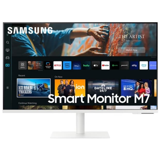 Monitor Samsung Smart M7 M70C LS32CM701UNXZA 32" 4K UHD (3840 X 2160), 4Ms, 60Hz, 1xHDMI 2.0, 2xUSB-A 2.0, 1xUSB-C, Alto-falante 5W X2, Bluetooth 5.2, Ajuste de Altura, Pivô (Rotação), Branco