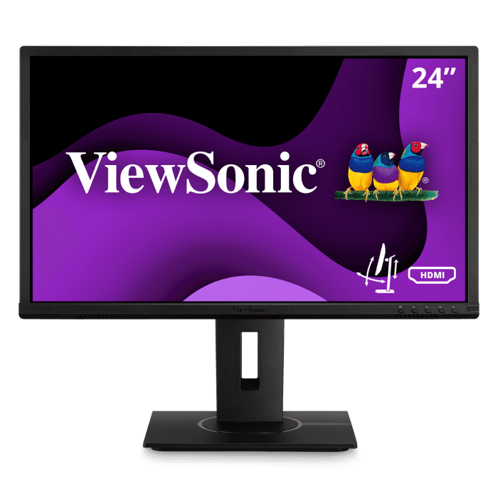 Monitor ViewSonic Vg2440 24" Full HD SuperClear Mva Ergonômico USB Hub HDMI DisplayPort Vga - Preto