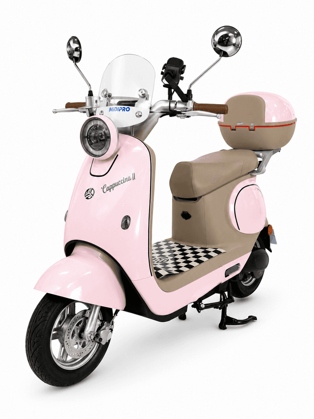 Moto Elétrica Midi Pro Mdp-Cappuccino Ii 1000W 60V/24Ah Rosa (Acompanha Capacete)