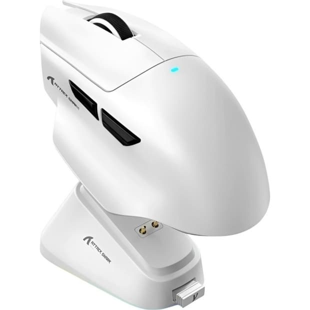 Mouse Attack Shark V6 1K Com Fio+2.4G+BT Branco
