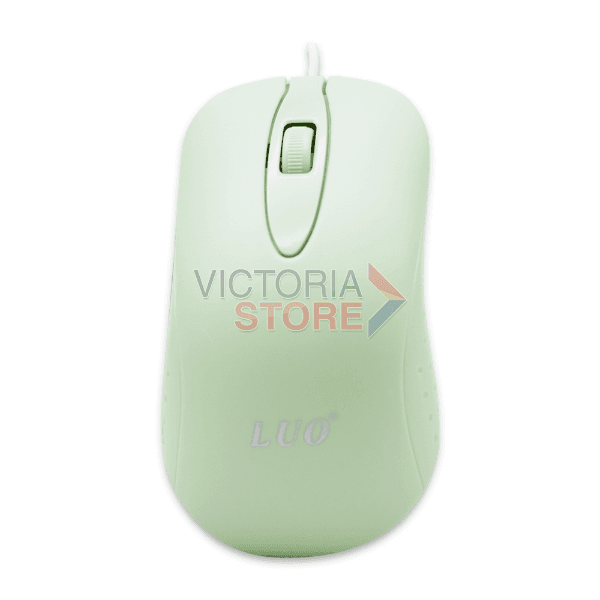 Mouse com Fio Luo Business Optical Lu-3048 1000DPI USB-A Verde Claro