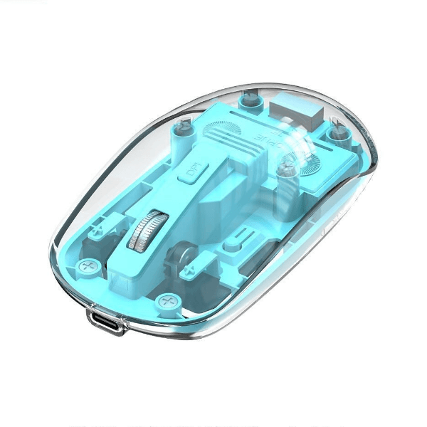 Mouse Sem Fio Xo Xo-M12 Wireless / Bluetooth + 2.4G USB 300Mah Transparente/Azul