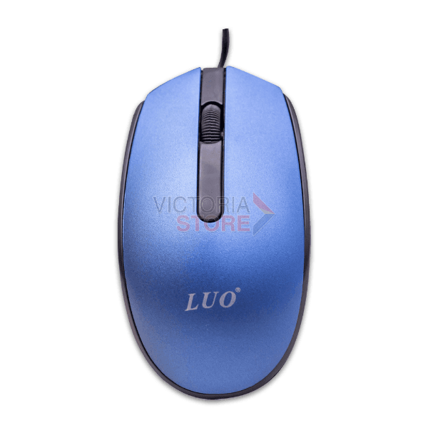 Mouse com Fio Luo Lu-3049 Óptico 1000DPI USB-A Azul/Preto