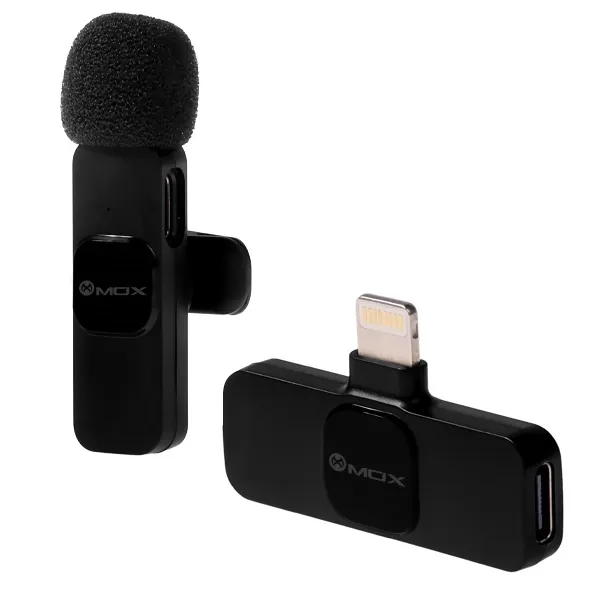 Microfone Mox Mo-Mic22 Wireless Lightning Preto