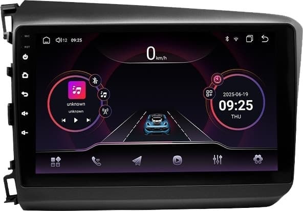 Multimídia Hetzer H-Pro 4G Android 14 9" Honda Civic 2012/15 Cinza