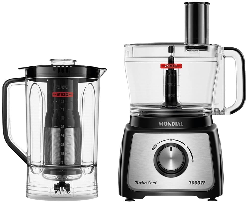 Multiprocessador Mondial Mpn-01-B Turbo Chef 5 Em 1 1000W 110V/60Hz - Preto
