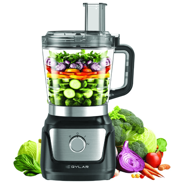 Multiprocessador Qylar Qy-1316 4 Em 1 1000W 2 Litros 2 Velocidades + Pulsar 220V ~ 50/60Hz Preto