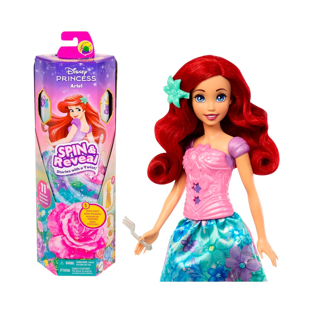 Boneca Disney Princesa Ariel Spin e Reveal Htv88