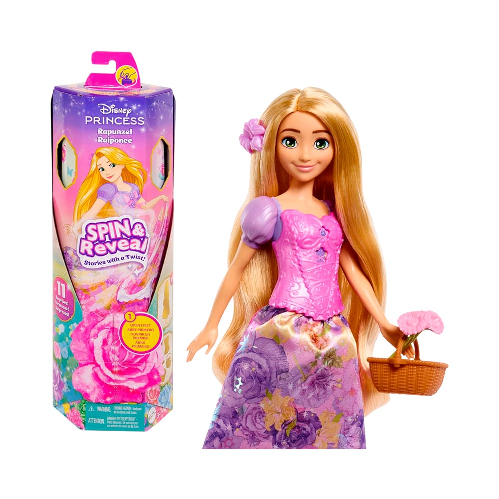 Boneca Disney Princess Rapunzel Spin e Reveal Htv86