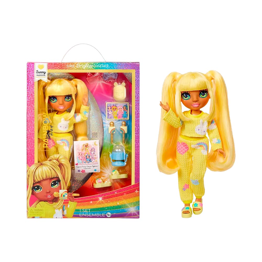 Boneca Rainbow Junior High Pijama Party Sunny Madison