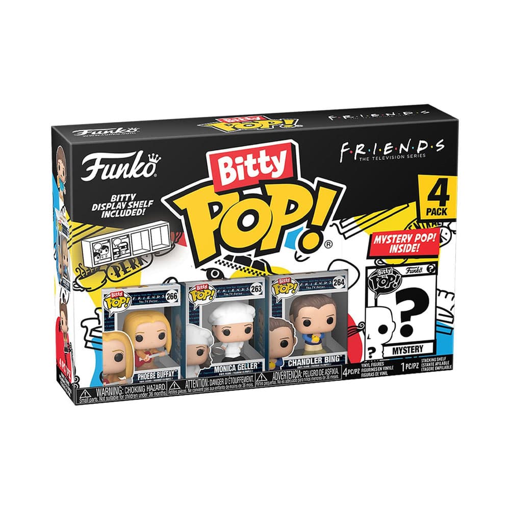 Boneco Funko Bitty Pop Friends Phoebe Monica Chandler 4 Peças