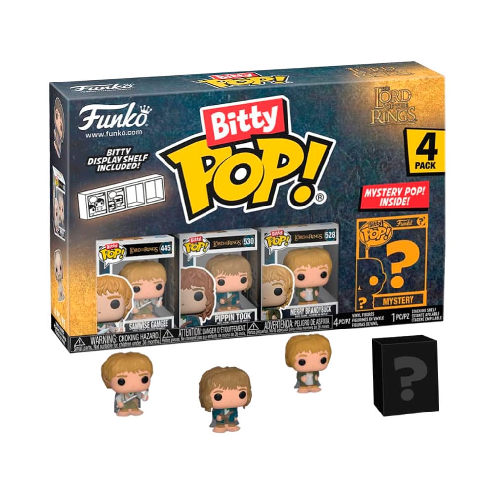 Kit 4 Bonecos Funko Pop The Lord of the Rings Samwise Gamgee, Pippin Took, Merry Brandybuck