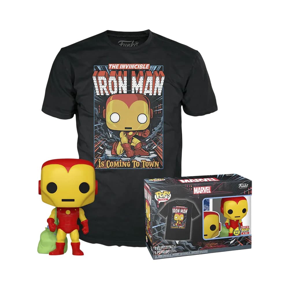 Boneco Funko Pop! Marvel Iron Man Holiday com Camiseta M