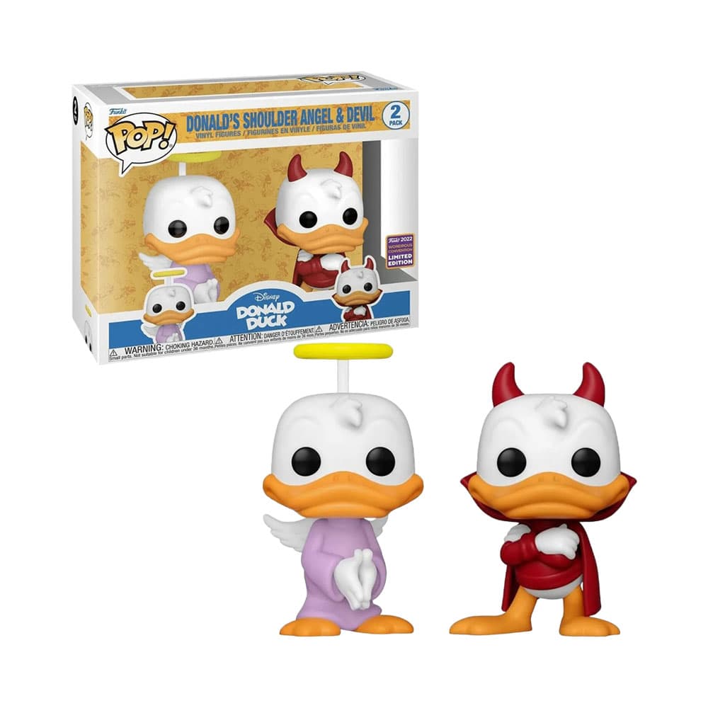 Boneco Funko Pop Donald Duck Donald's Shoulder Angel & Devil 2 Pack