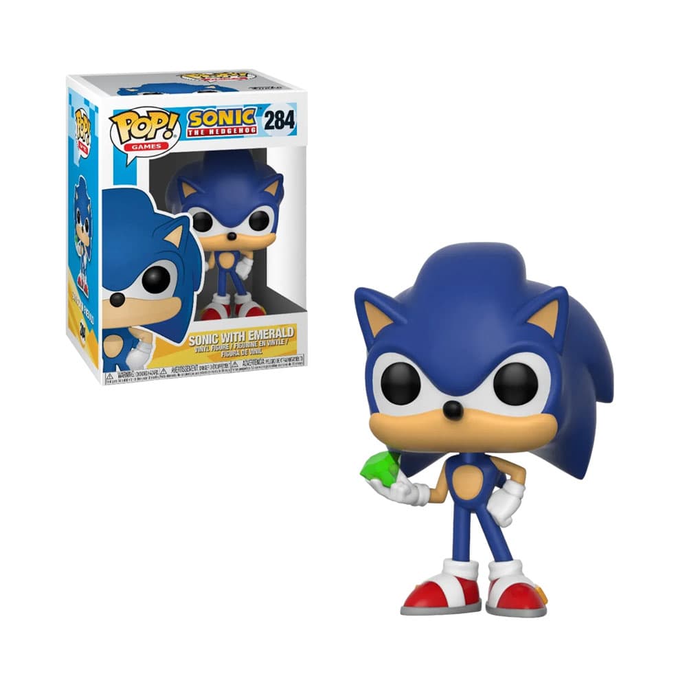 Boneco Funko Pop Sonic The Hedgehog Sonic com Esmeralda 284