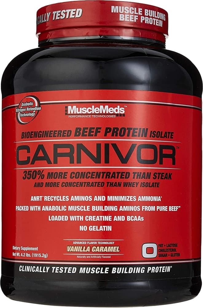 Proteína Isolada MuscleMeds Carnivor Baunilha Caramelo 4.2 Lbs (1.915G)
