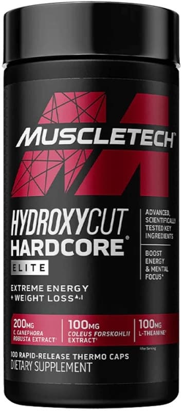 Suplemento Muscletech Hydroxycut Hardcore Elite (100 Cápsulas)