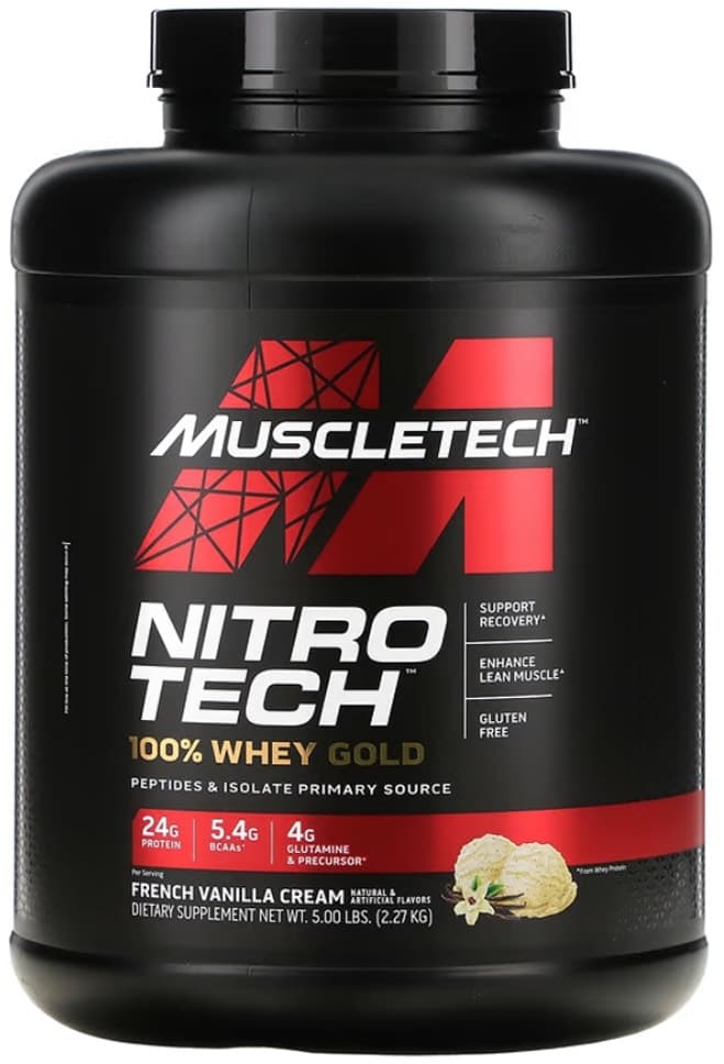 Whey Protein Concentrado Muscletech Nitro Tech 100% Whey Gold Creme de Baunilha (2.27Kg)