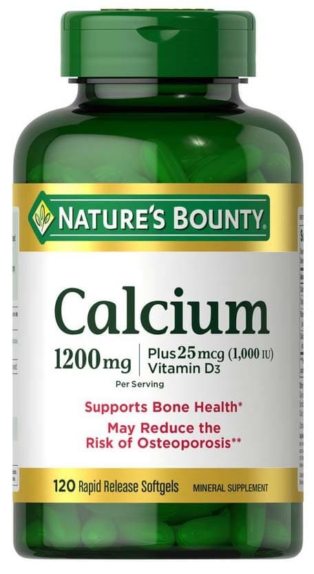 Cálcio 1200MG com Vitamina D3 25MCG Nature's Bounty 120 Cápsulas
