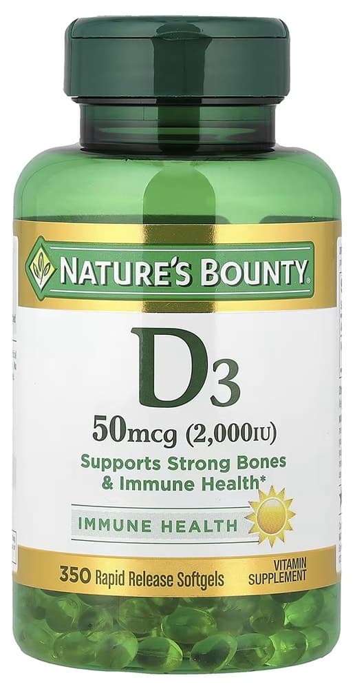 Vitamina D3 Nature's Bounty 50MCG (2000 Iu) 350 Softgels