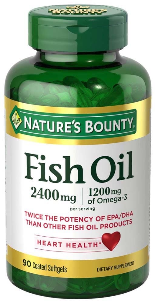 Óleo de Peixe Nature's Bounty 2400mg/1200mg de Ômega-3 90 Cápsulas