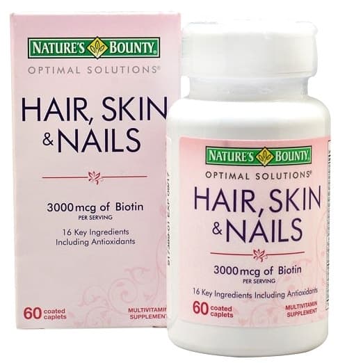 Suplemento Nature's Bounty Hair, Skin & Nails 60 Cápsulas 3000MG